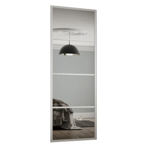 Ellipse Sliding Wardrobe Door 4 Panel Mirror With Aluminium Frame (W)610mm -Furniture Haven Shop 12806902 1924843067528388