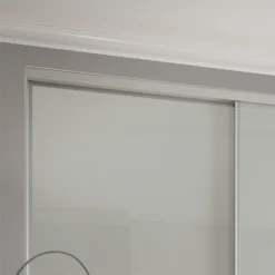 Duo Sliding Wardrobe Door Arctic White Glass With Aluminium Frame (W)610mm -Furniture Haven Shop 12807021 1114843068555534
