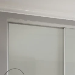Duo Sliding Wardrobe Door Arctic White Glass With Aluminium Frame (W)914mm -Furniture Haven Shop 12807141 1884843069878981