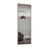 Linear Sliding Wardrobe Door 3 Panel Mirror With Oak Frame (W)610mm
