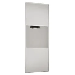 Linear Sliding Wardrobe Door 3 Panel White / Mirror With White Frame (W)610mm