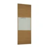 Linear Sliding Wardrobe Door 3 Panel Oak / Arctic White Glass With Oak Frame (W)762mm