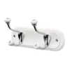 2 Hat And Coat Hooks - Ceramic Tips, Chrome On White -Furniture Haven Shop 12817391 1494831966187142