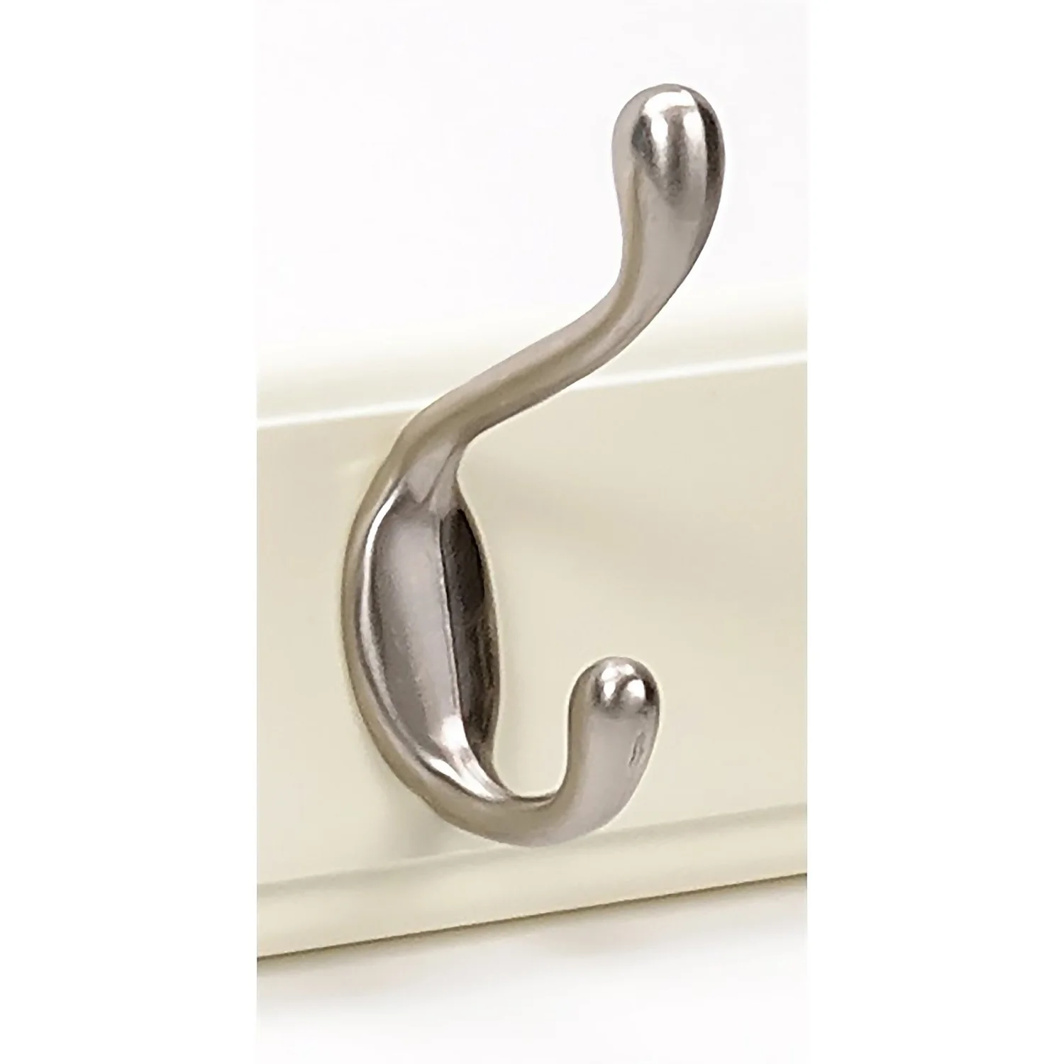 6 Coat Satin Nickel Hooks On Cream Stepped Board 5 6 Coat Satin Nickel Hooks On Cream Stepped Board - Image 3