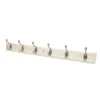 6 Coat Satin Nickel Hooks On Cream Stepped Board -Furniture Haven Shop 12821285 7934845727525143