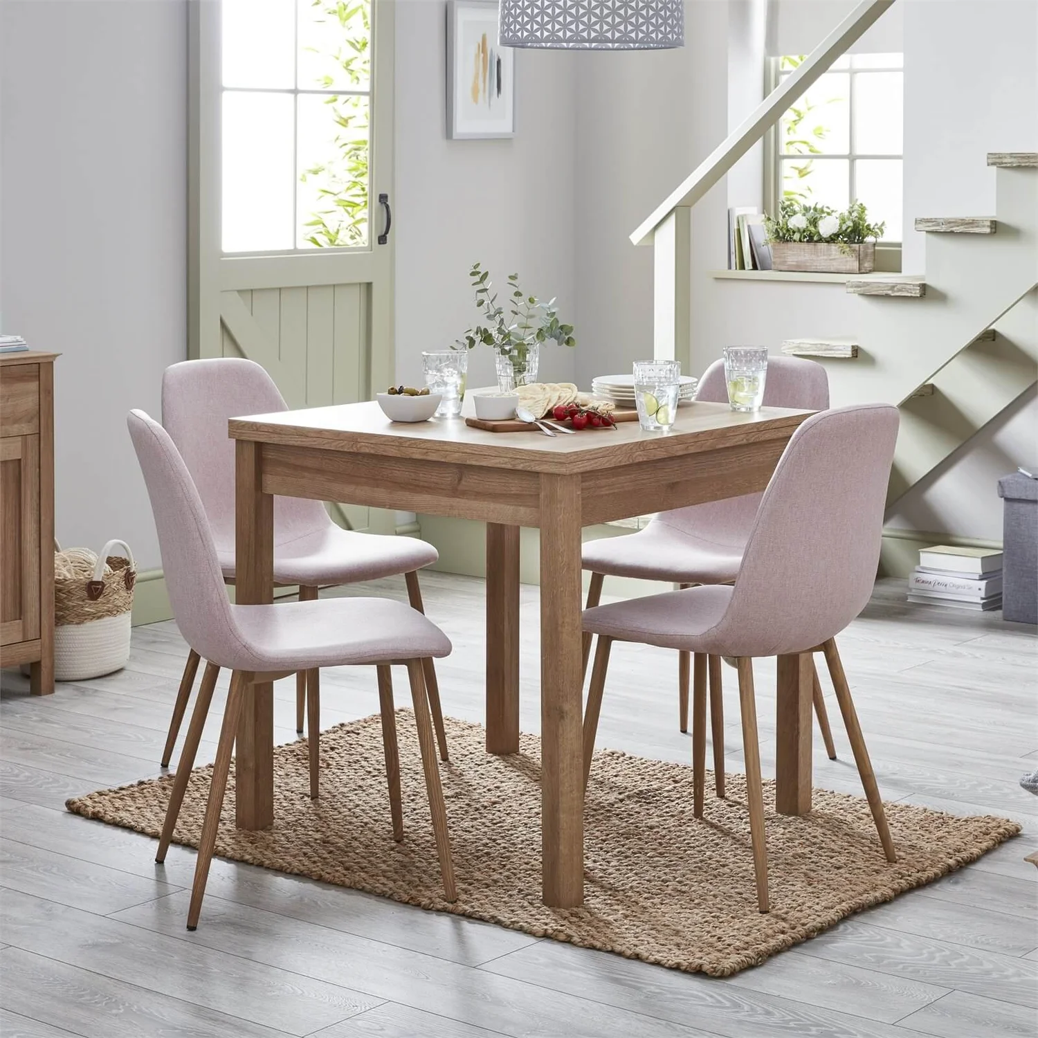 Ludlow Upholstered Dining Chair - Set Of 2 - Dusky Pink 4 Ludlow Upholstered Dining Chair - Set Of 2 - Dusky Pink - Image 2