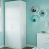 Fitted Bedroom Slab Double Wardrobe - White -Furniture Haven Shop 12829174 1514831915520751