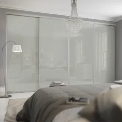 Duo Sliding Wardrobe Door Bronze Mirror /Arctic White Glass With Aluminium Frame (W)610mm -Furniture Haven Shop 12835145 1704833225095523