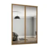 Shaker 2 Door Sliding Wardrobe Kit Mirror With Oak Frame (W)1753 X (H)2260mm