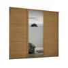 Shaker 3 Door Sliding Wardrobe Kit Oak Panel / Mirror With Oak Frame (W)2592 X (H)2260mm