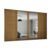 Shaker 4 Door Sliding Wardrobe Kit Oak Panel / Mirror With Oak Frame (W)2290 X (H)2260mm -Furniture Haven Shop 12835306 1024831967923359