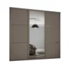 Shaker 3 Door Sliding Wardrobe Kit Stone Grey Panel / Mirror With Stone Grey Frame (W)1680 X (H)2260mm -Furniture Haven Shop 12835321 4374831968142041