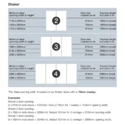 Shaker 4 Door Sliding Wardrobe Kit Cashmere Panel / Mirror (W)3506 X (H)2260mm -Furniture Haven Shop 12835453 5114987632189624
