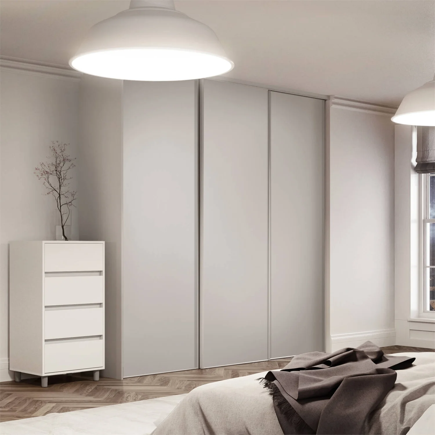 Classic 3 Door Sliding Wardrobe Kit Dove Grey Panel (W)1760 X (H)2260mm 4 Classic 3 Door Sliding Wardrobe Kit Dove Grey Panel (W)1760 X (H)2260mm - Image 2
