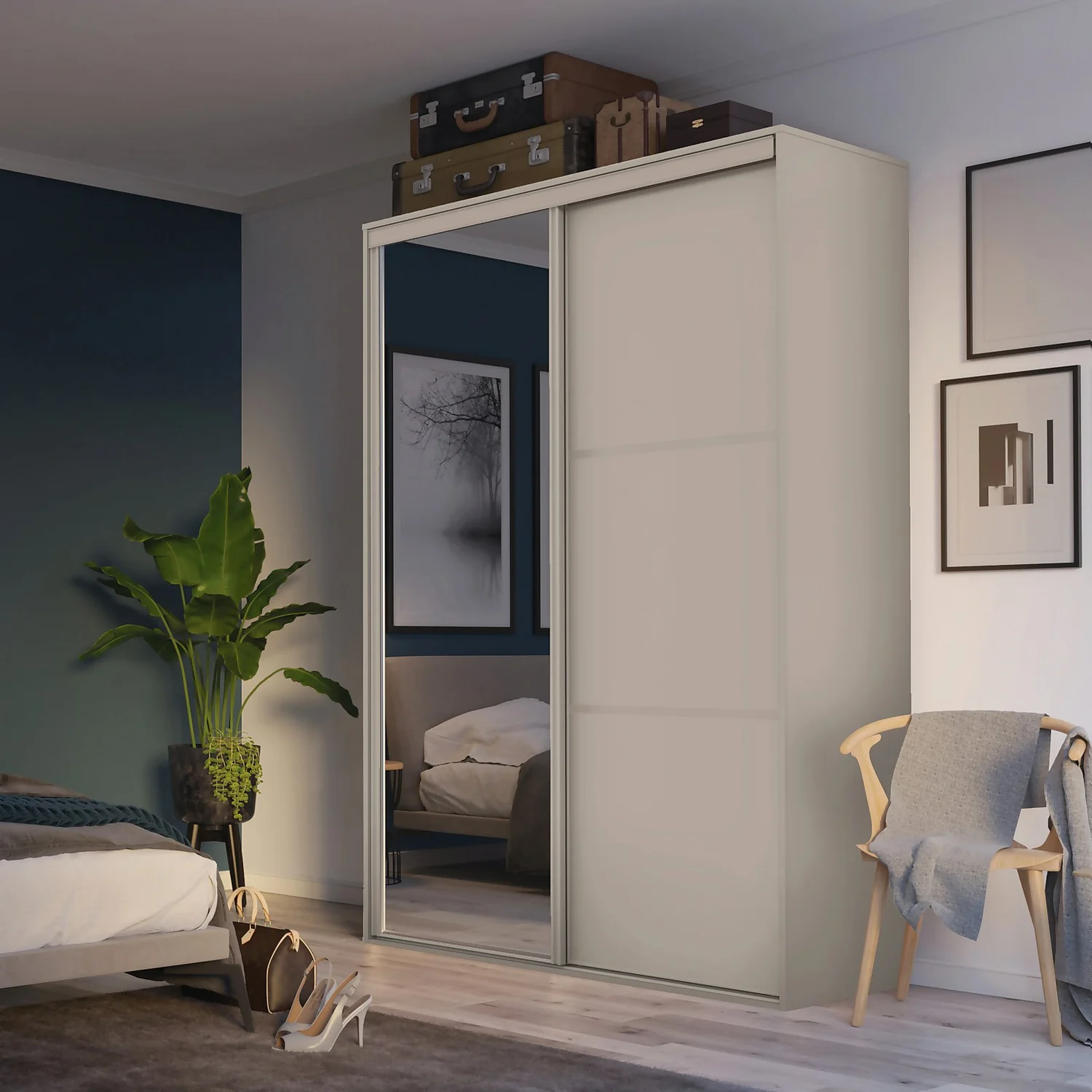 Cashmere Freestanding Sliding Wardrobe With Interiors (W)1220mm 4 Cashmere Freestanding Sliding Wardrobe With Interiors (W)1220mm - Image 2