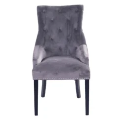 Annabelle Velvet Dining Chairs - Set Of 2 - Grey -Furniture Haven Shop 12838750 1394980420025866