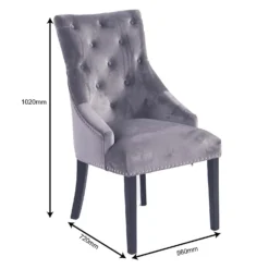 Annabelle Velvet Dining Chairs - Set Of 2 - Grey -Furniture Haven Shop 12838750 2044904215314738