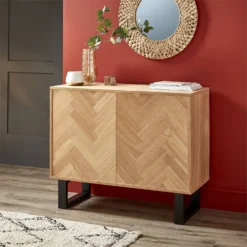 Skelby Herringbone Oak Sideboard -Furniture Haven Shop 12838834 4064832959947609