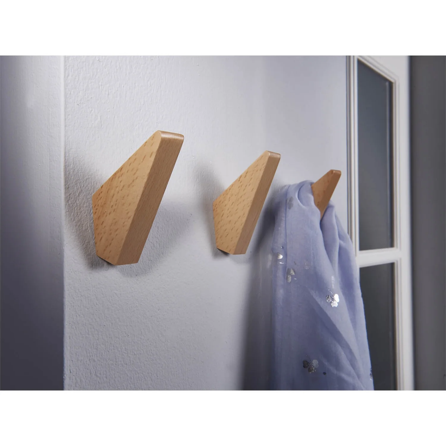 Wooden Hook Set - Beech Effect 4 Wooden Hook Set - Beech Effect - Image 2