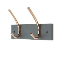 2 Large Rib Copper Hook On Slate Grey Bloc Board