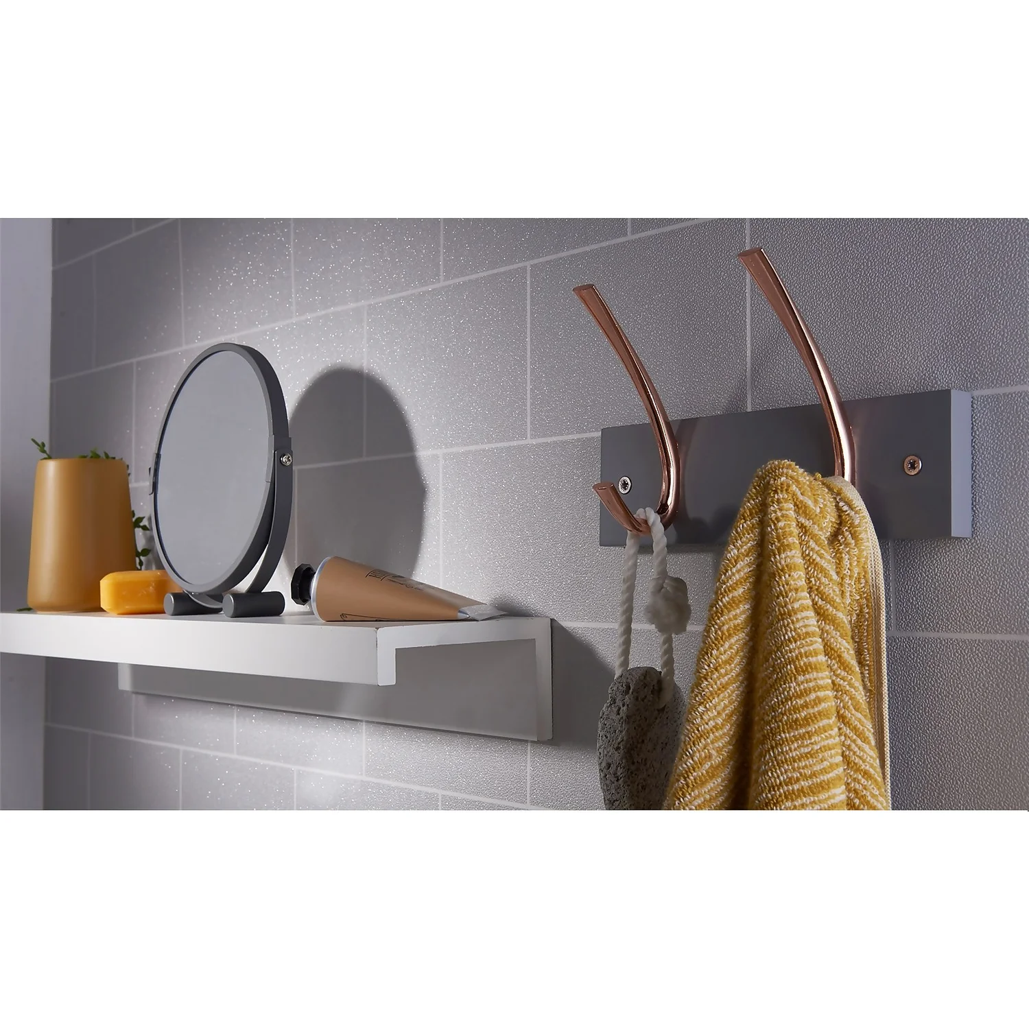 2 Large Rib Copper Hook On Slate Grey Bloc Board 4 2 Large Rib Copper Hook On Slate Grey Bloc Board - Image 2