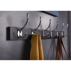 6 Victorian Chrome Hooks On Black Bloc Board -Furniture Haven Shop 12839305 2694845858895059