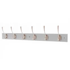 6 Victorian Satin Nickel Hooks On Dove Bloc Board