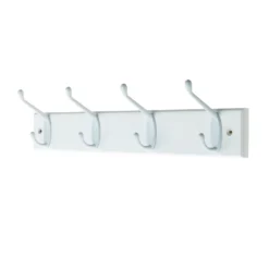 None Hat And Coat Hook Rail - White