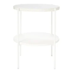 Solna Terrazo Side Table - White -Furniture Haven Shop 12876028 1984886270350092