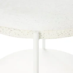 Solna Terrazo Side Table - White -Furniture Haven Shop 12876028 7984886270428389