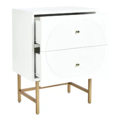 House Beautiful Taylor 2 Drawer Bedside Table - White -Furniture Haven Shop 12886096 1354862228017314