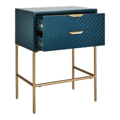 House Beautiful Trixie 2 Drawer Bedside Table - Blue -Furniture Haven Shop 12886098 9124862228045268