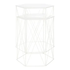 Hex Side Table Set Of 2 White -Furniture Haven Shop 12888151 1774947208365408