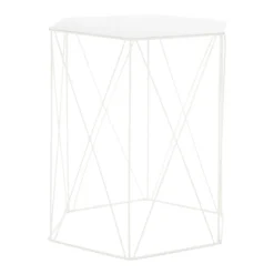 Hex Side Table Set Of 2 White -Furniture Haven Shop 12888151 2014947208431936