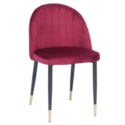 Illona Velvet Dining Chairs - Set Of 2 - Berry -Furniture Haven Shop 12906334 2074862758242648