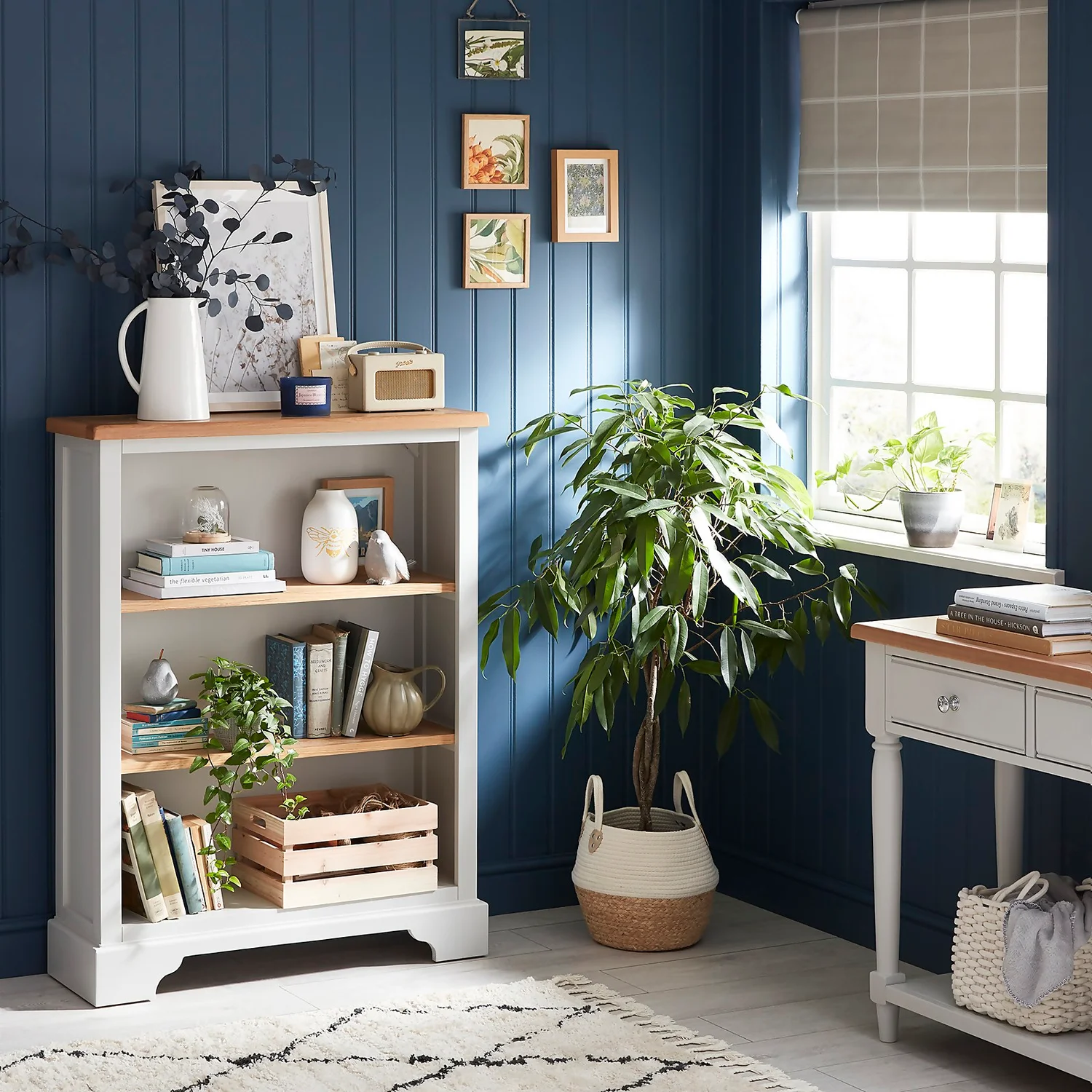 Westcott Oak Painted Low Open Bookcase 3 Westcott Oak Painted Low Open Bookcase - Image 2