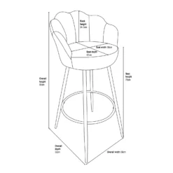 Sophia Bar Stool - Teal -Furniture Haven Shop 12937432 3585009657817351
