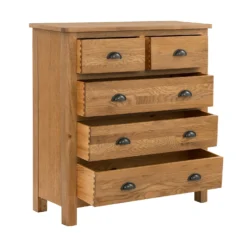 Norbury 5 Drawer Chest - Oak -Furniture Haven Shop 12940848 1704873339392213
