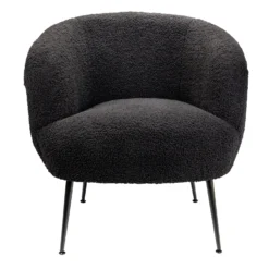 Tori Boucle Tub Chair - Black -Furniture Haven Shop 13130400 2084919264914449