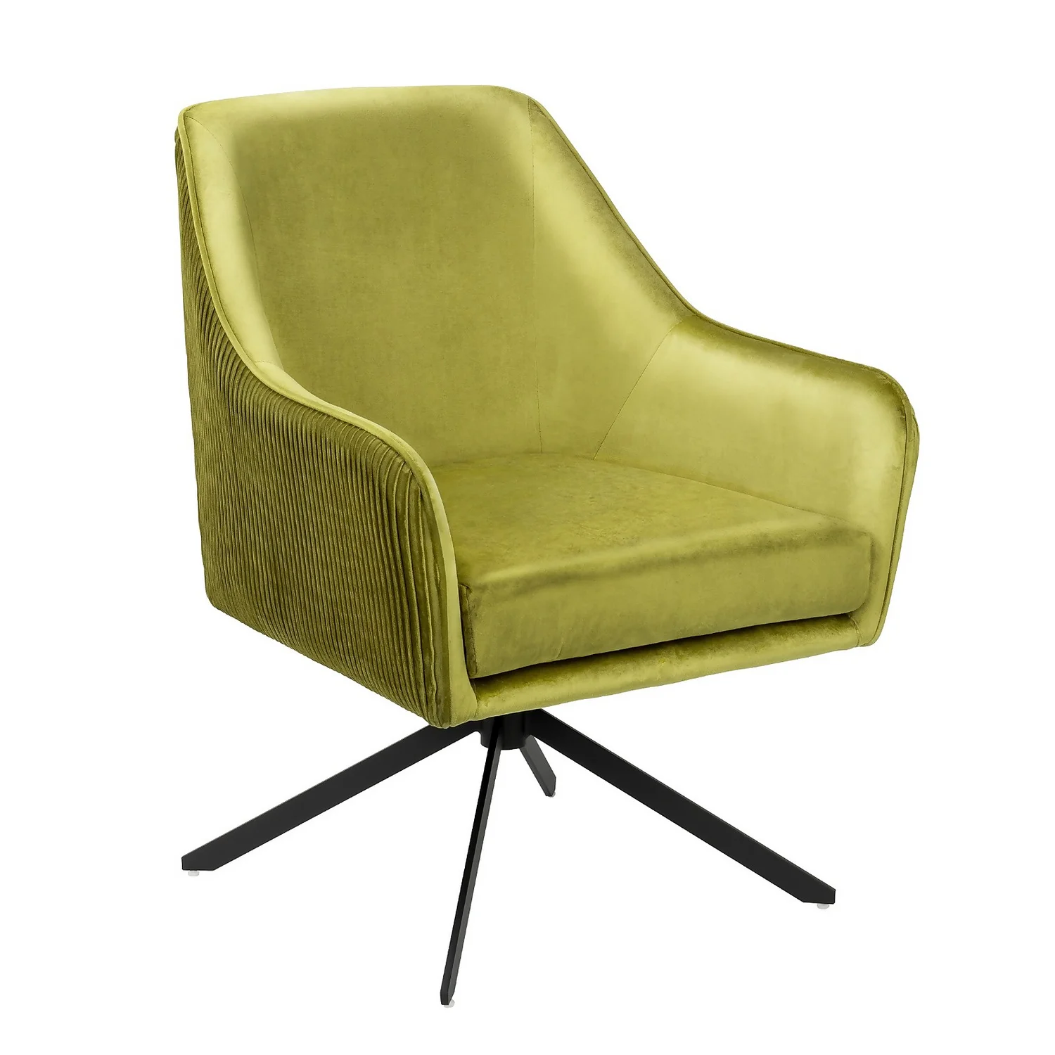 Pia Pleat Swivel Chair - Olive 3 Pia Pleat Swivel Chair - Olive