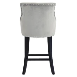 Annabelle Velvet Bar Stool - Grey -Furniture Haven Shop 13223761 5874927306625451