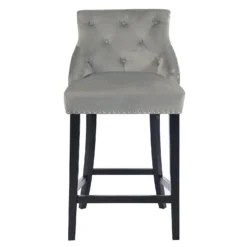 Annabelle Velvet Bar Stool - Grey -Furniture Haven Shop 13223761 7994927306506681