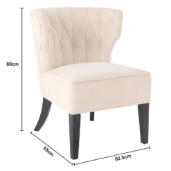Sadie Velvet Accent Chair - Ivory -Furniture Haven Shop 13223762 1644927512217629