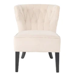 Sadie Velvet Accent Chair - Ivory -Furniture Haven Shop 13223762 2104927512026442