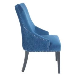 Annabelle Pleated Back Velvet Dining Chairs - Set Of 2 - Navy -Furniture Haven Shop 13223766 1044926476936469