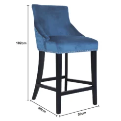Annabelle Velvet Bar Stool - Navy -Furniture Haven Shop 13223768 1374927306678845