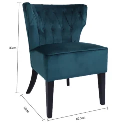 Sadie Velvet Accent Chair - Aegean Blue -Furniture Haven Shop 13223769 1444958840774388