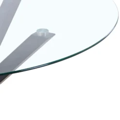 Ludlow Round Glass Dining Table - Charcoal -Furniture Haven Shop 13244362 7104947243538518