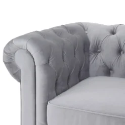 Chesterfield Velvet Armchair - Silver -Furniture Haven Shop 13302342 1374961771221857