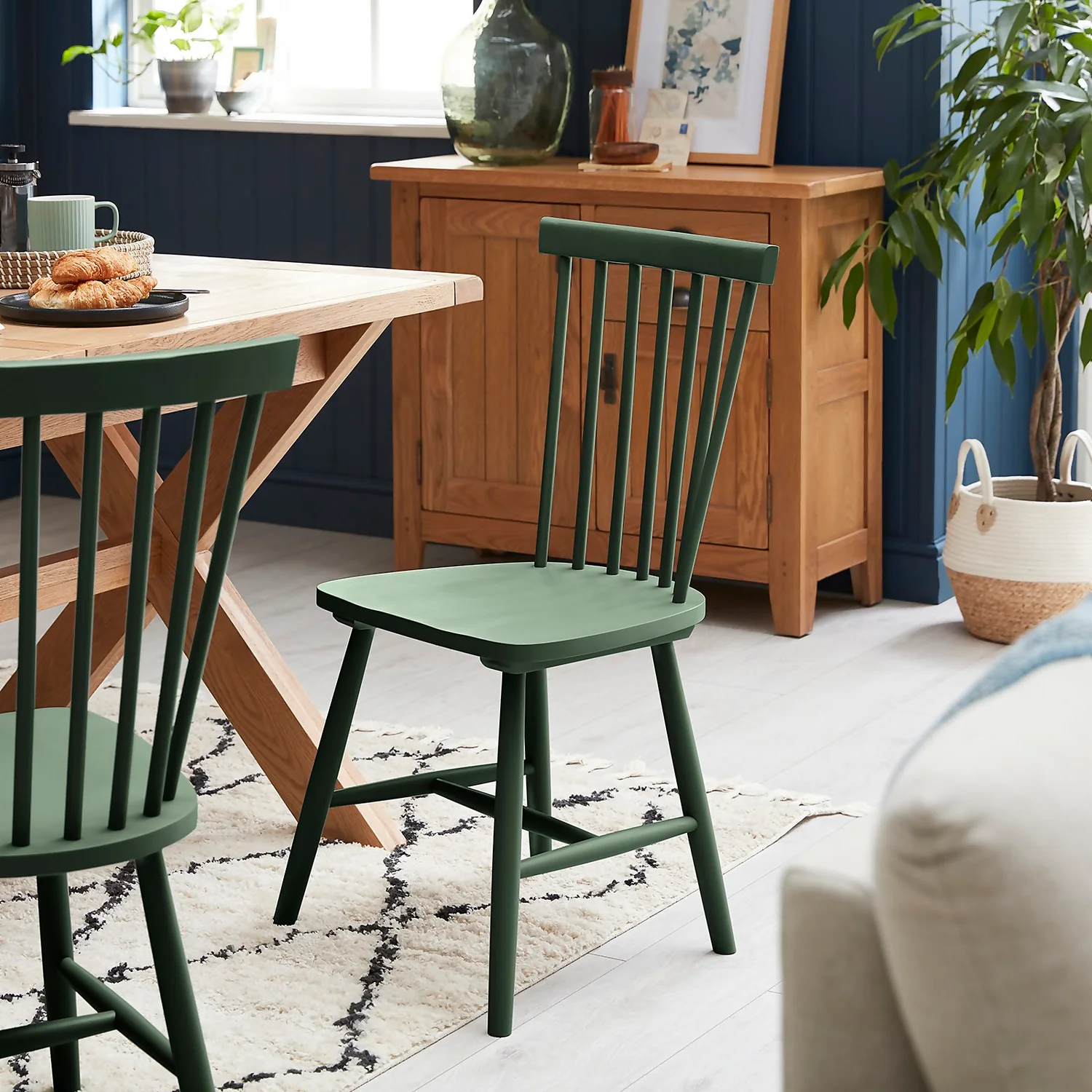 The Spindle Chair - Set Of 2 - Forest Green 4 The Spindle Chair - Set Of 2 - Forest Green - Image 2